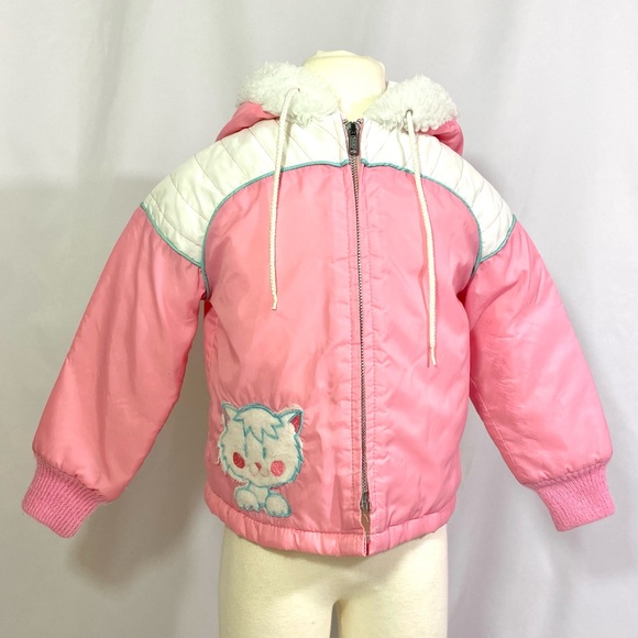 Sears Other - Girl’s Sears Vintage 80’s Pink Kitty Coat 3T 4T Winter Cat Jacket